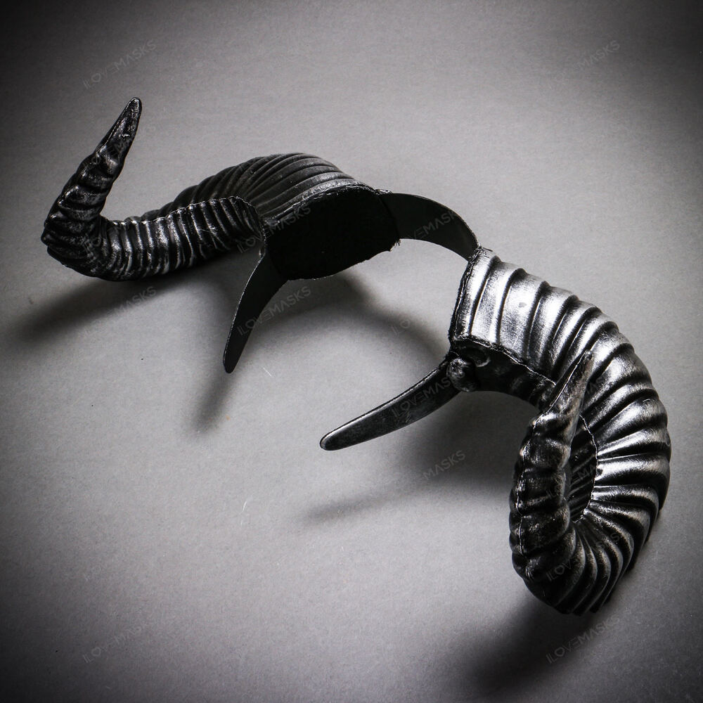 Gothic Demon Large Horn Headband - Black Silver - Picture 3 of 5